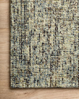 Loloi Harlow Hlo-01 Olive/Denim Rugs - corner on wood