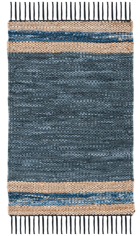 Safavieh Vintage Leather 2'-0" x 3'-0" Rug in Blue / Natural