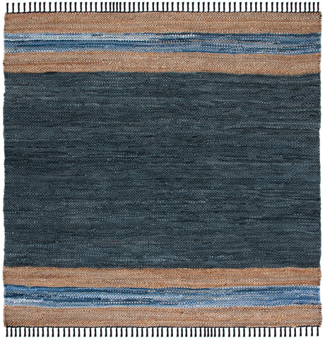 Safavieh Vintage Leather 6'-0" x 6'-0" Rug in Blue / Natural