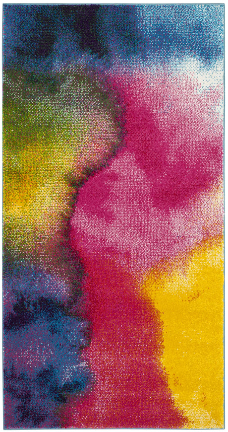 Safavieh Watercolor 2'-7" x 5'-0" Rug in Green / Fuchsia