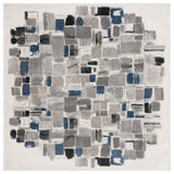 Safavieh Pyramid 6'-7" x 6'-7" Rug in Ivory / Grey Navy