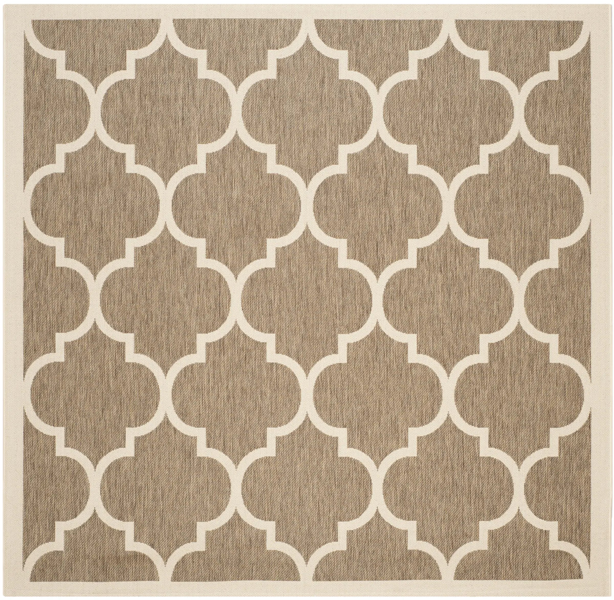 Safavieh Courtyard 6'-7" x 6'-7" Rug in Brown / Bone