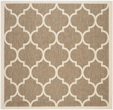 Safavieh Courtyard 6'-7" x 6'-7" Rug in Brown / Bone