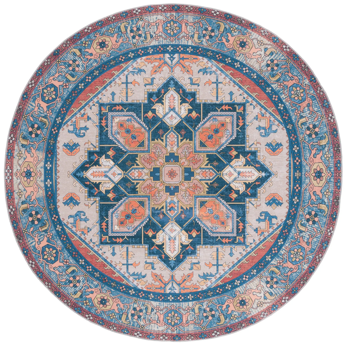 Safavieh Arizona 6'-0" x 6'-0" Rug in Rust / Beige