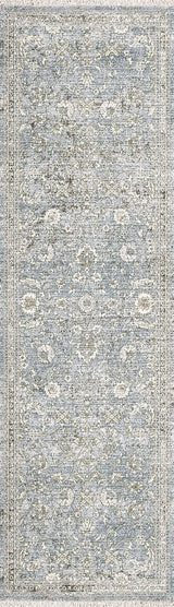 Dynamic Rugs Dharma 12040 Power Loomed Transitional Light Blue/Beige Rug - Runner