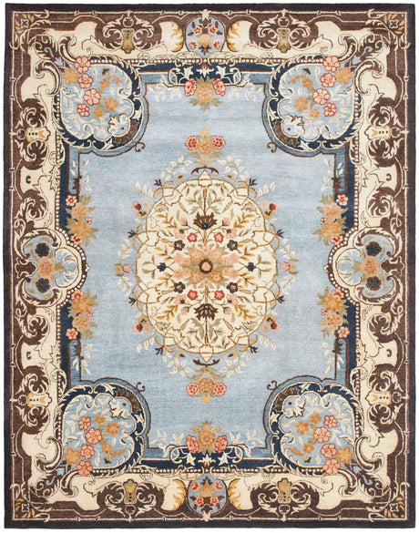 Safavieh Bergama 9'-6" x 13'-6" Rug in Light Blue / Ivory