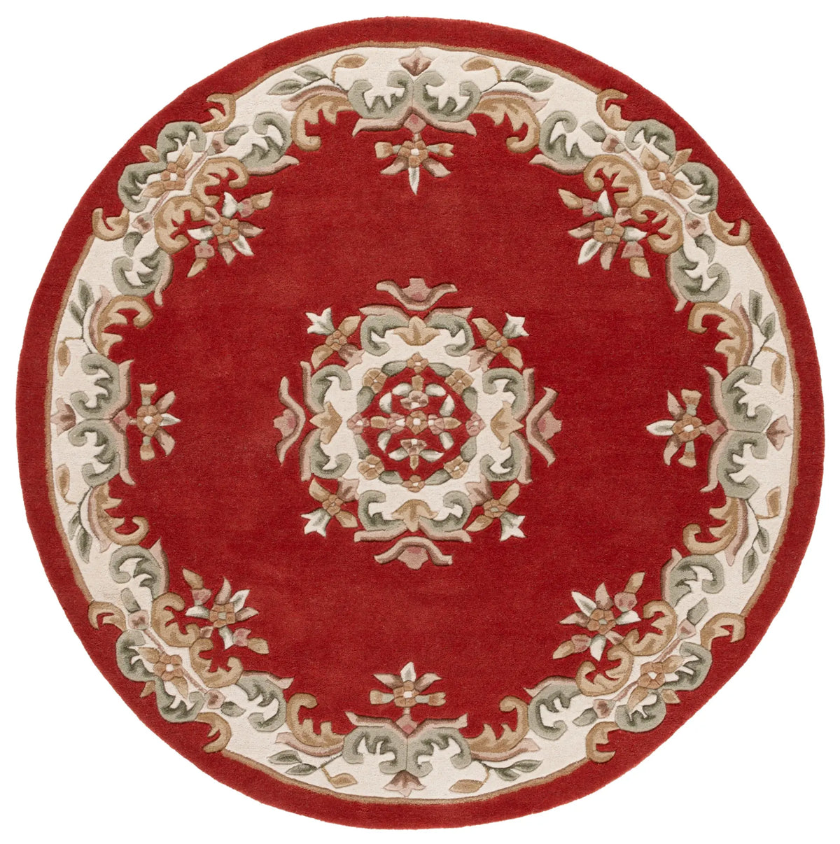 Safavieh Aubusson 6'-0" x 6'-0" Rug in Rust / Ivory