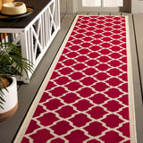 Safavieh Courtyard 2'-3" x 10'-0" Rug in Red / Bone