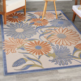 Nourison Aloha ALH33 Machine Made Beige, Multicolor Rug