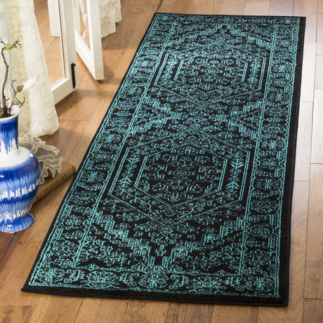 Safavieh Adirondack 2'-6" x 10'-0" Rug in Black / Teal