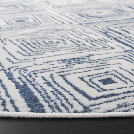 Safavieh Pyramid 6'-7" x 6'-7" Rug in Ivory / Blue