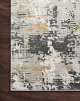 Loloi Sienne Sie-07 Ivory / Granite Rugs - corner on wood