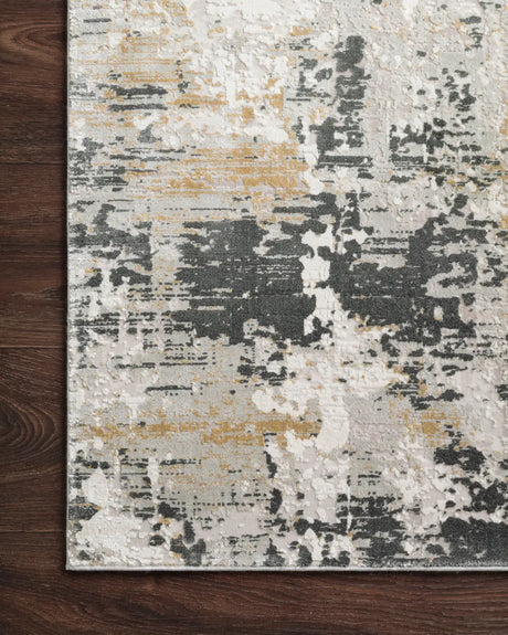 Loloi Sienne Sie-07 Ivory / Granite Rugs - corner on wood