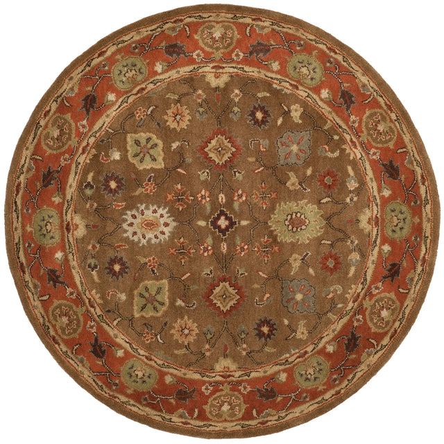Safavieh Heritage 6'-0" x 6'-0" Rug in Moss / Rust