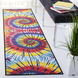 Safavieh Paint Brush 2'-2" x 8'-0" Rug in Fuchsia / Yellow