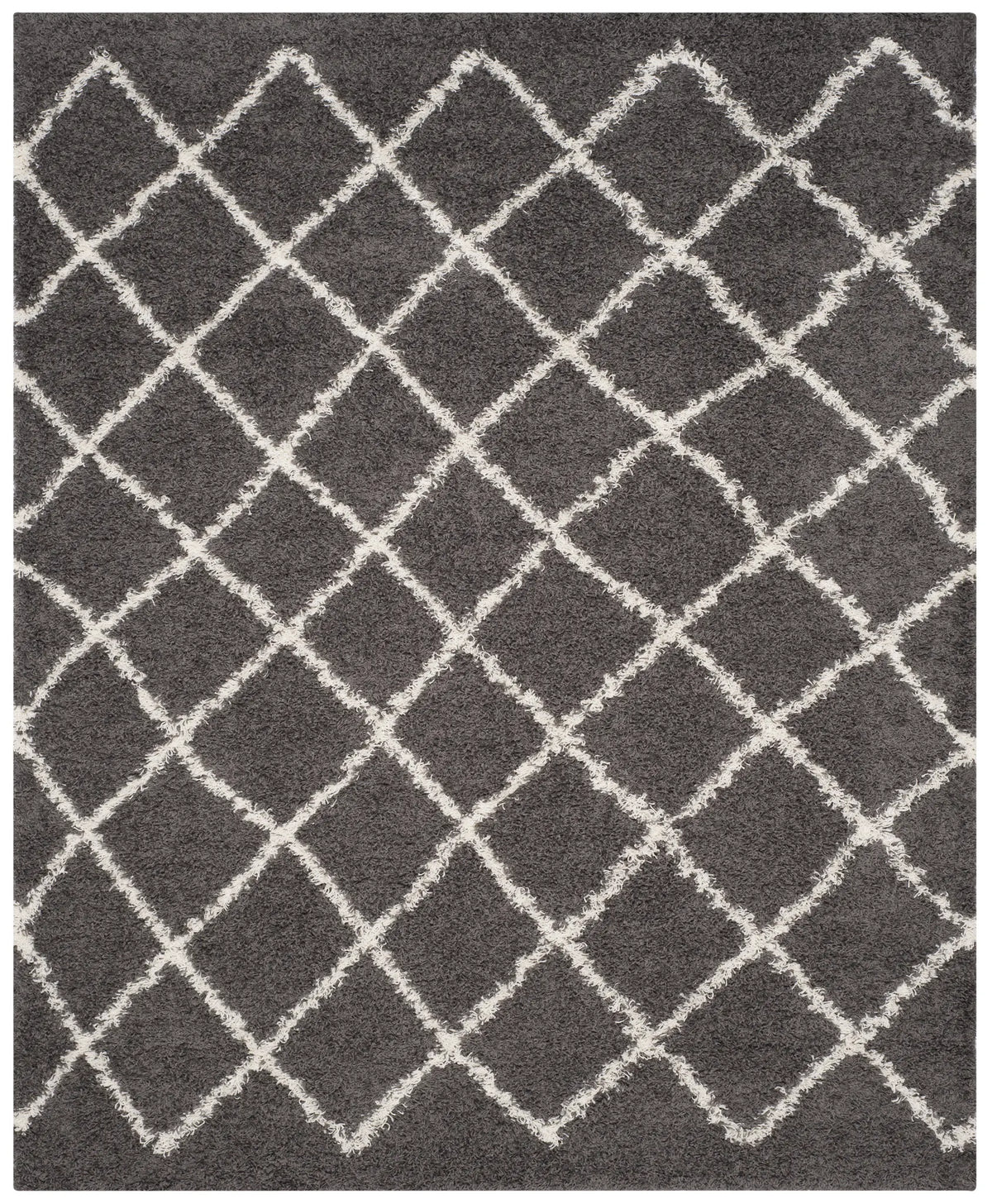 Safavieh Sgd-Dallas Shag 10'-0" x 14'-0" Rug in Dark Grey / Ivory