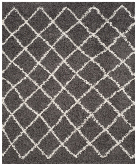 Safavieh Sgd-Dallas Shag 10'-0" x 14'-0" Rug in Dark Grey / Ivory