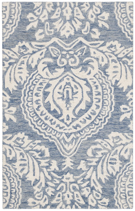 Safavieh Micro-Loop 2'-6" x 4'-0" Rug in Blue / Ivory