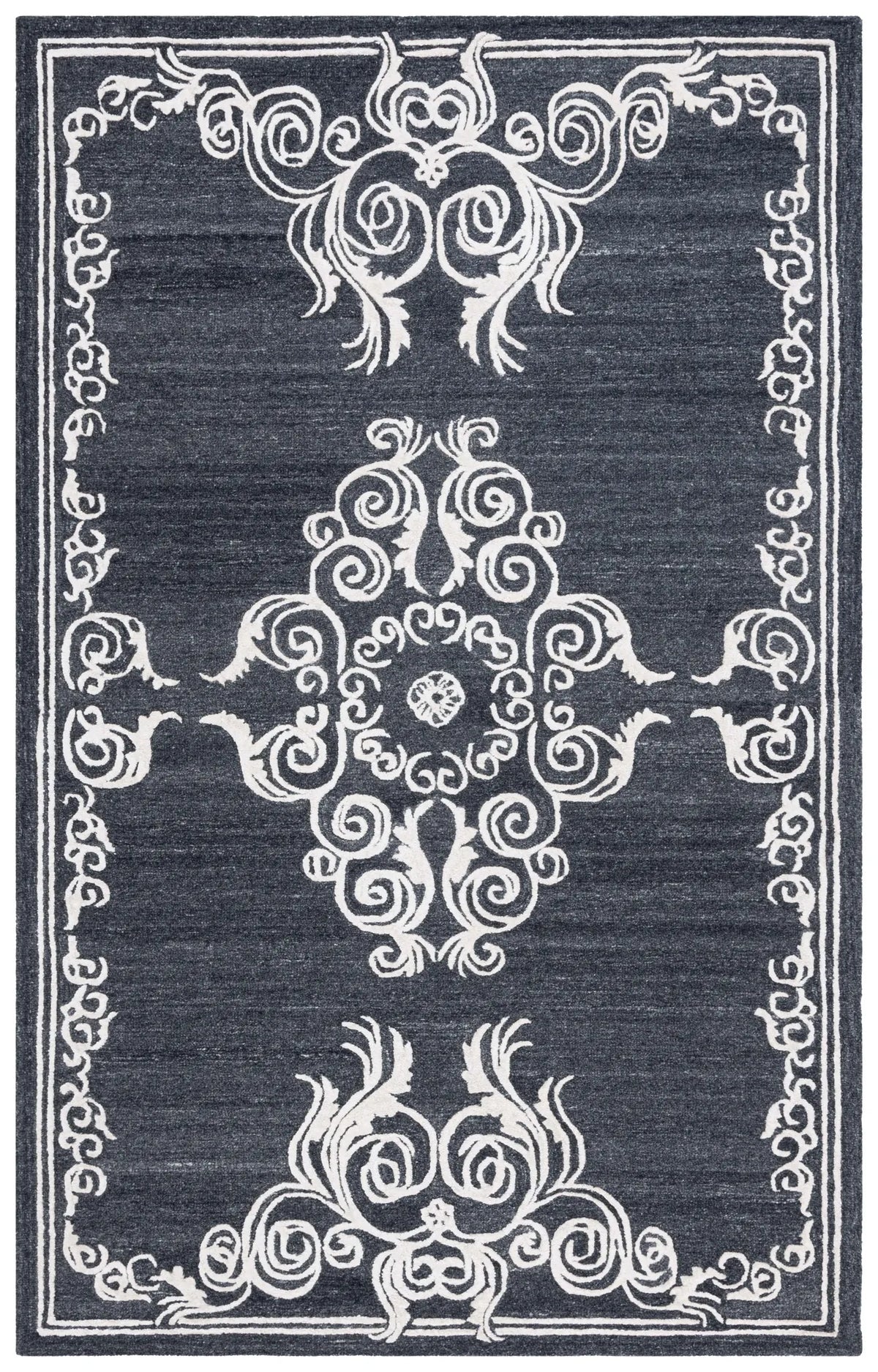 Safavieh Glamour 4'-0" x 6'-0" Rug in Black / Ivory