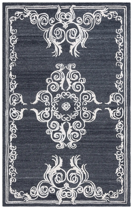 Safavieh Glamour 4'-0" x 6'-0" Rug in Black / Ivory