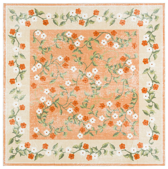 Safavieh Martha Stewart Washable 6'-0" x 6'-0" Rug in Rust / Gold