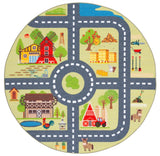 Safavieh Kids Playhouse 200 5'-0" x 5'-0" Rug in Light Green / Dark Grey
