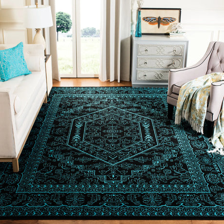 Safavieh Adirondack 10'-0" x 14'-0" Rug in Black / Teal