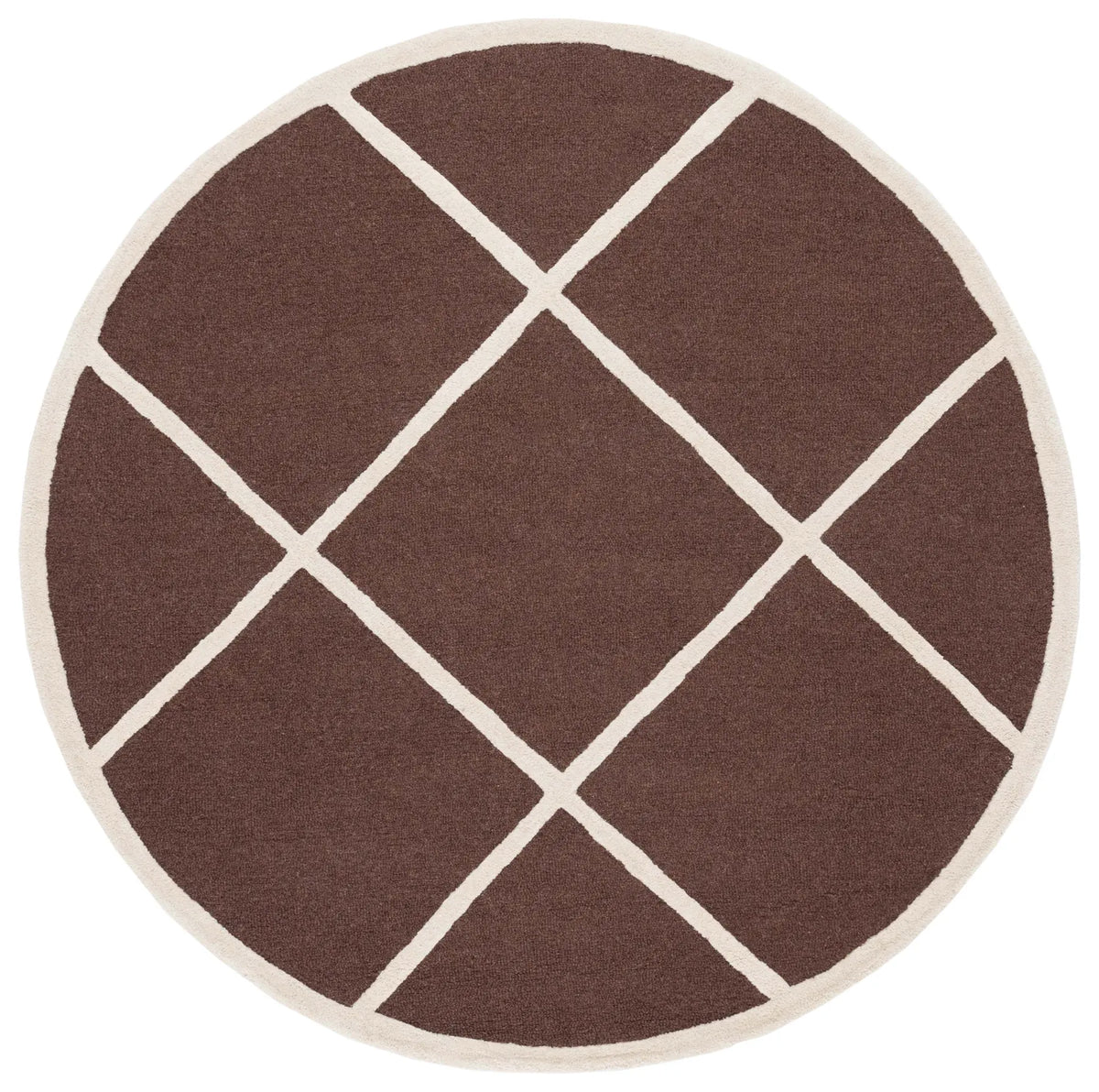 Safavieh Cambridge 6'-0" x 6'-0" Rug in Dark Brown / Ivory