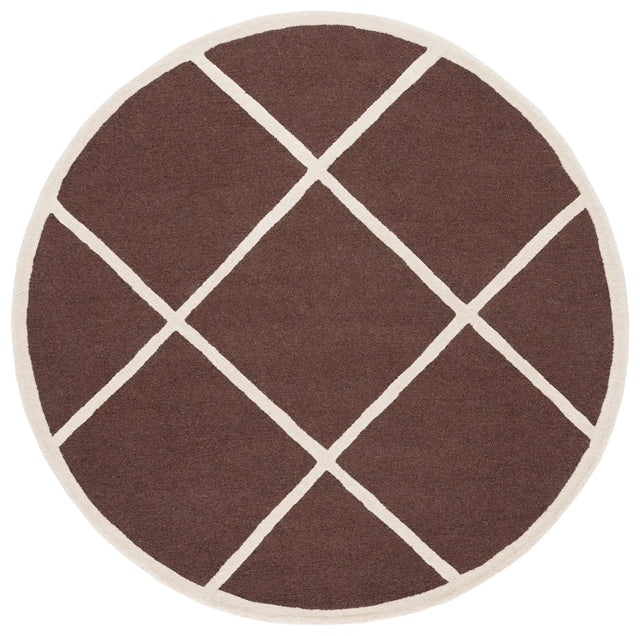 Safavieh Cambridge 6'-0" x 6'-0" Rug in Dark Brown / Ivory