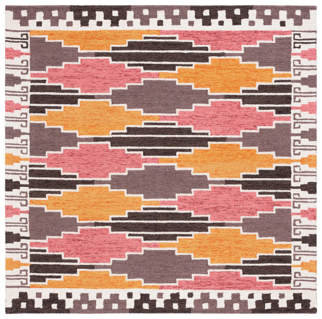 Safavieh Rodeo Drive 6'-0" x 6'-0" Rug in Black / Rust