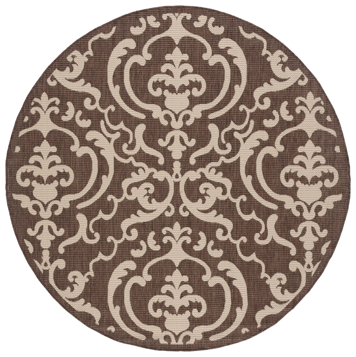 Safavieh Courtyard 6'-7" x 6'-7" Rug in Chocolate / Natural