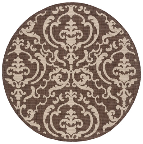 Safavieh Courtyard 6'-7" x 6'-7" Rug in Chocolate / Natural