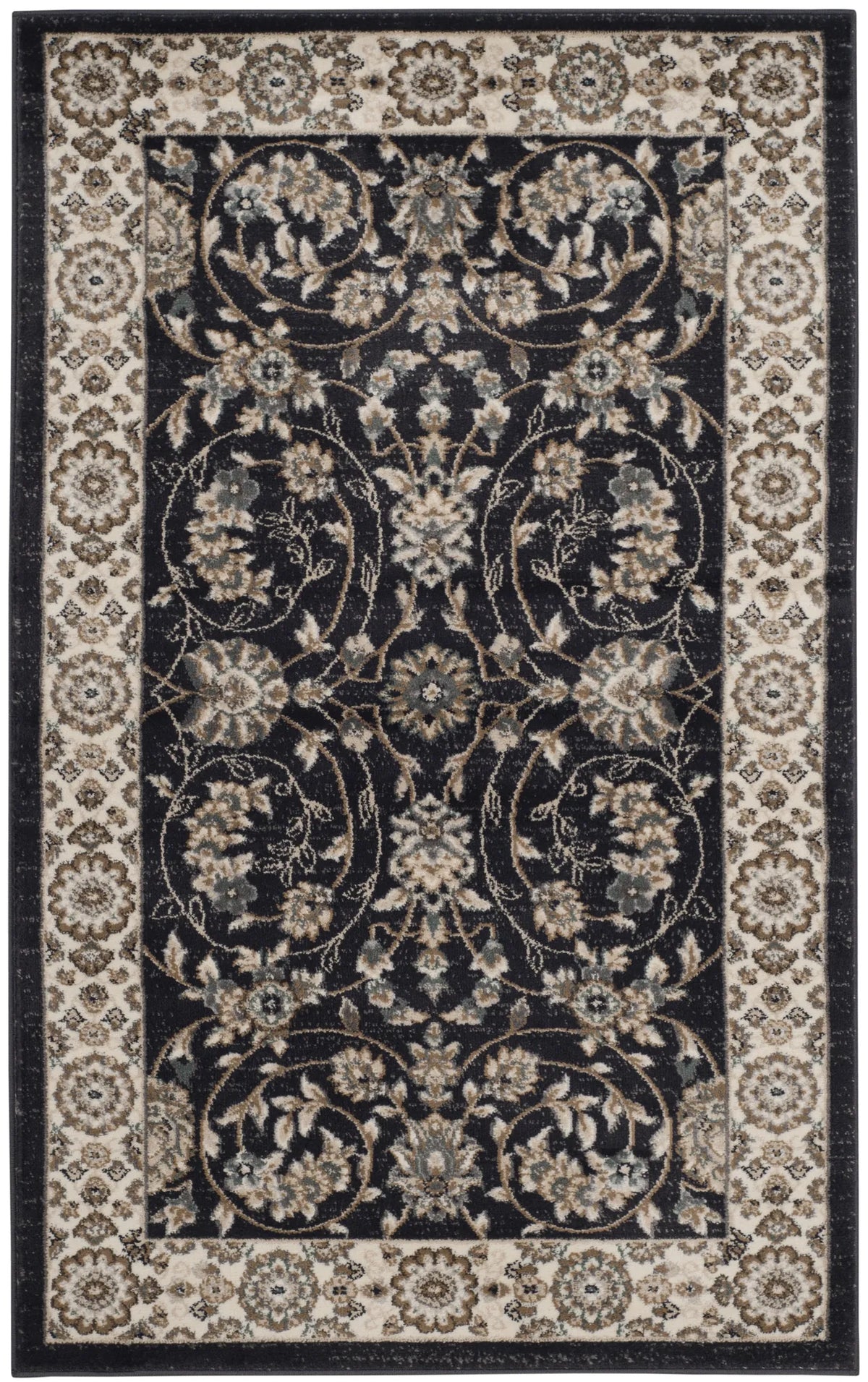 Safavieh Lyndhurst 3'-3" x 5'-3" Rug in Anthracite / Cream