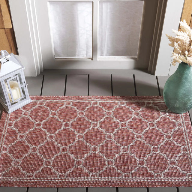 Safavieh Courtyard 2'-0" x 3'-7" Rug in Red / Beige