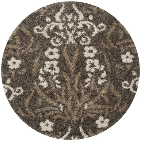 Safavieh Florida Shag 4'-0" x 4'-0" Rug in Smoke / Beige
