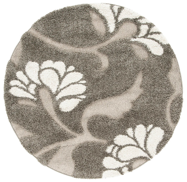 Safavieh Florida Shag 5'-0" x 5'-0" Rug in Smoke / Beige