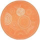 Safavieh Courtyard 6'-7" x 6'-7" Rug in Terracotta / Natural