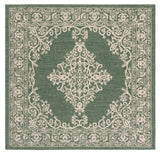 Safavieh Courtyard 6'-7" x 6'-7" Rug in Dark Green / Beige