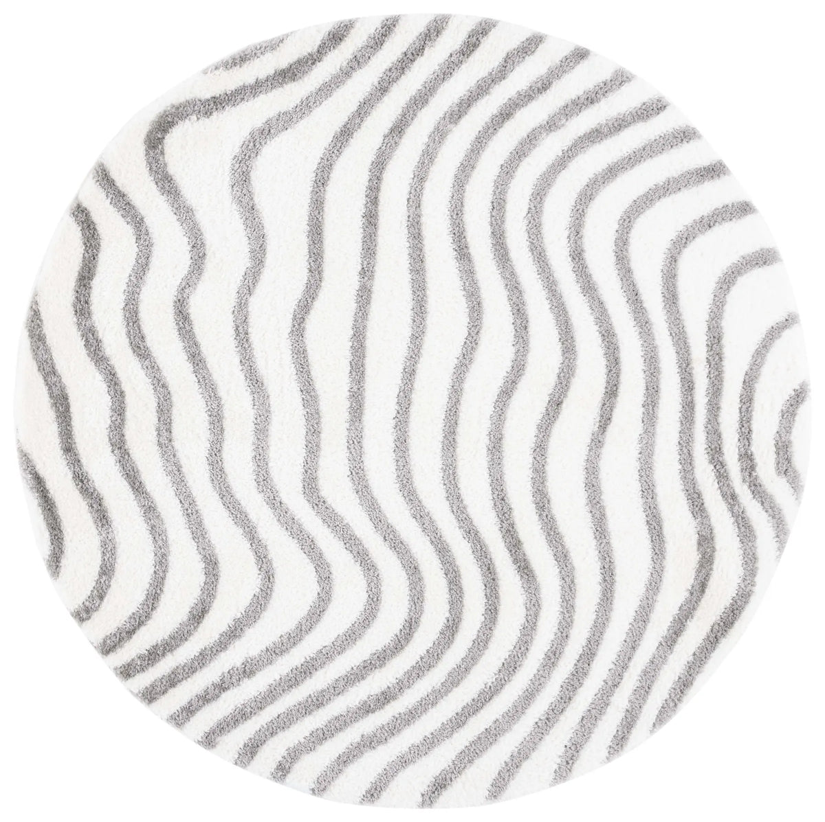 Safavieh Tahoe Shag 6'-7" x 6'-7" Rug in Ivory / Grey