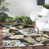 Safavieh Veranda 5'-3" x 7'-7" Rug in Chocolate / Aqua