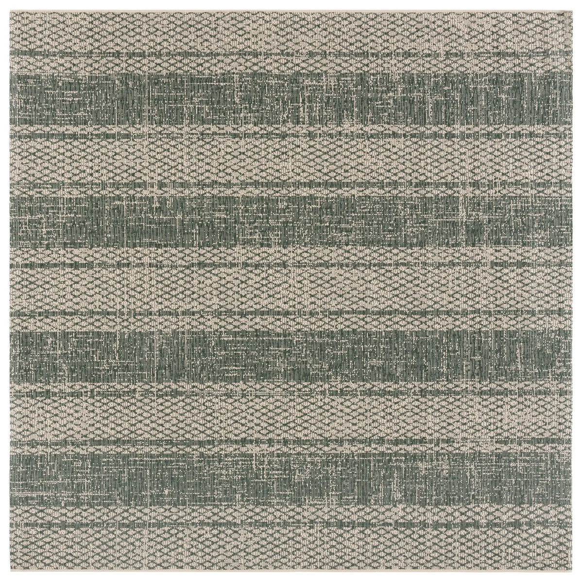 Safavieh Courtyard 6'-7" x 6'-7" Rug in Beige / Dark Green