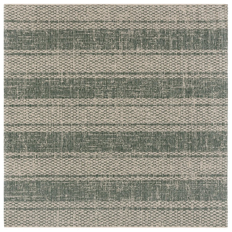 Safavieh Courtyard 6'-7" x 6'-7" Rug in Beige / Dark Green