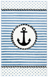 Safavieh Carousel Kids 100 3'-3" x 5'-3" Rug in Ivory / Navy
