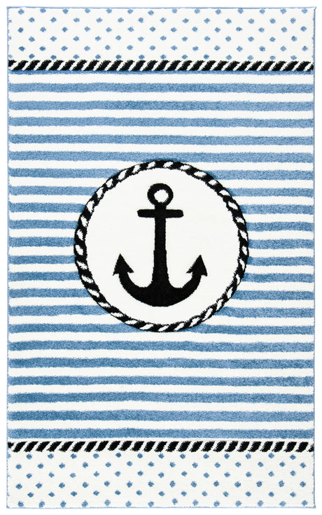 Safavieh Carousel Kids 100 3'-3" x 5'-3" Rug in Ivory / Navy