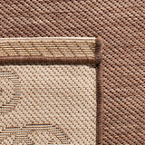 Safavieh Courtyard 4'-0" x 5'-7" Rug in Chocolate / Cream
