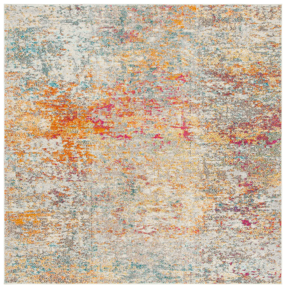 Safavieh Madison 6'-7" x 6'-7" Rug in Grey / Turquoise