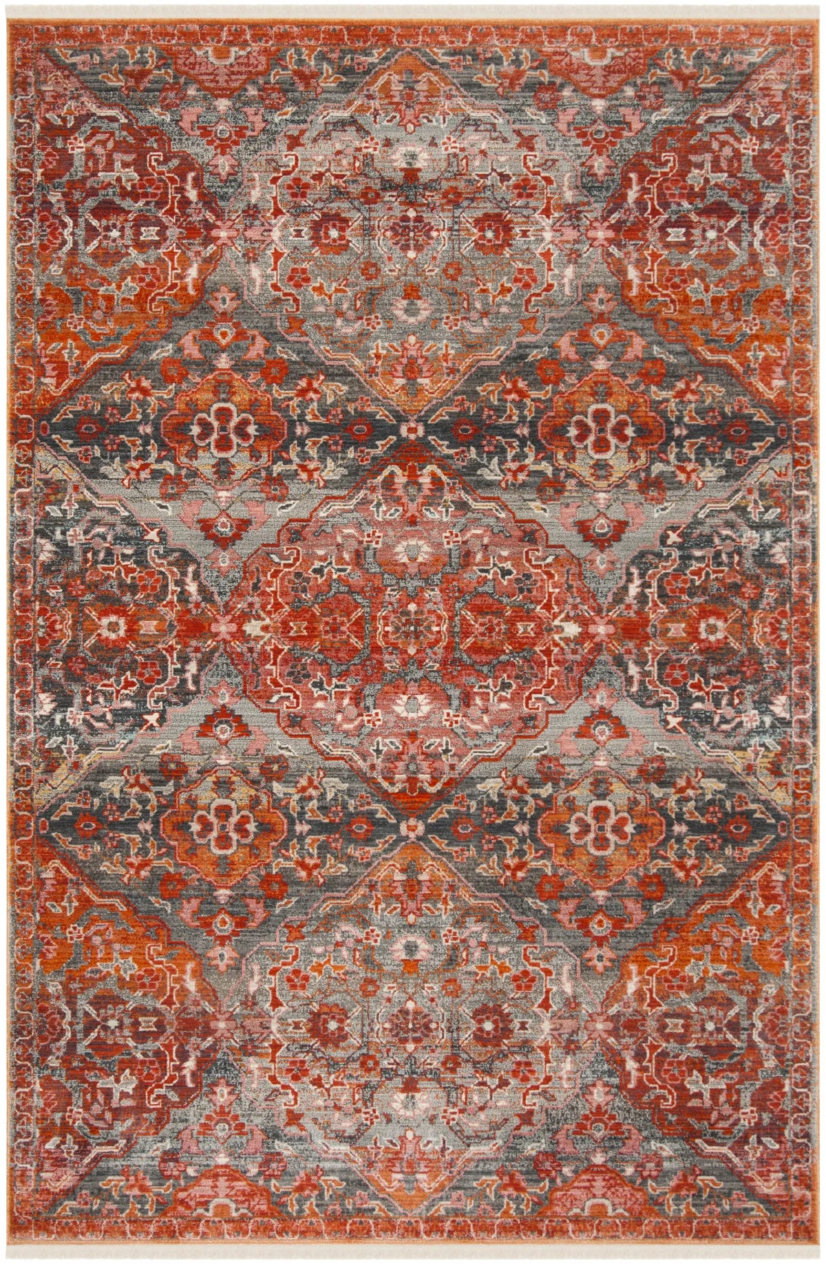 Safavieh Vintage Persian 4'-0" x 6'-0" Rug in Aqua / Orange