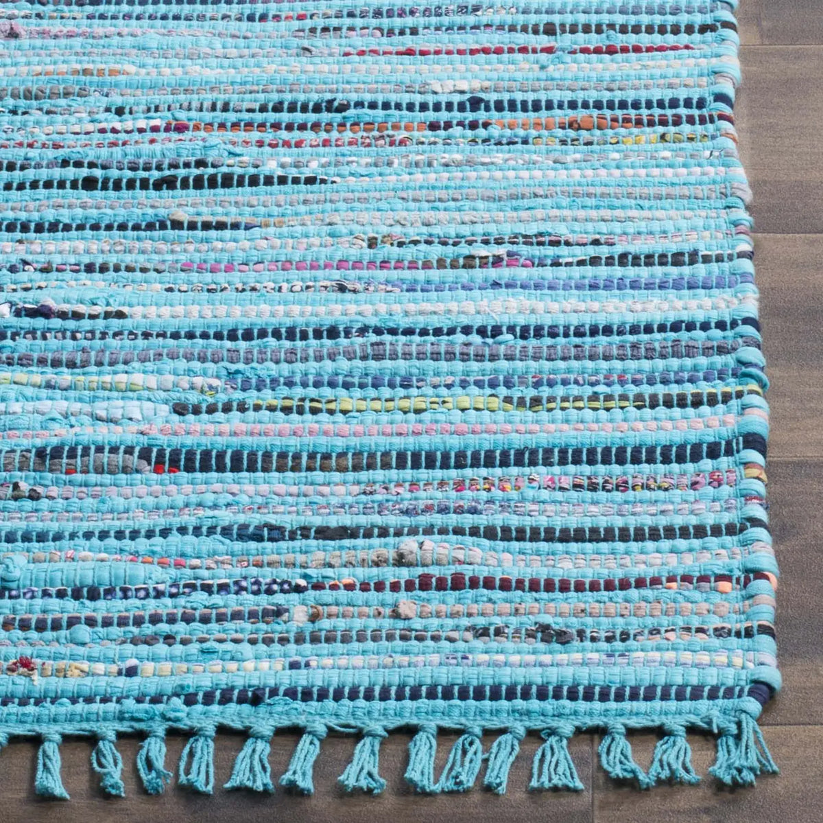 Safavieh Rag Rug 6'-0" x 9'-0" Rug in Turquoise / Multi