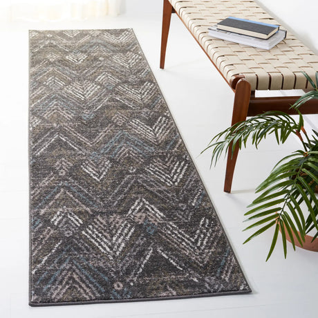 Safavieh Amsterdam 2'-3" x 8'-0" Rug in Dark Grey / Grey