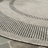 Safavieh Courtyard 5'-3" x 5'-3" Rug in Beige / Black